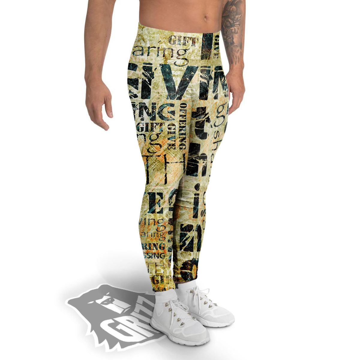Religious Words Tithing And Giving Print Men's Leggings-grizzshop