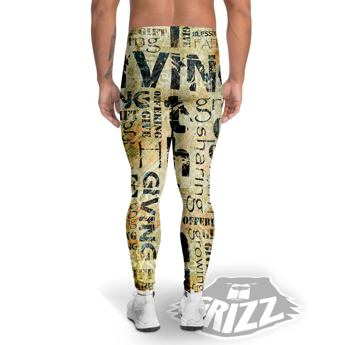 Religious Words Tithing And Giving Print Men's Leggings-grizzshop