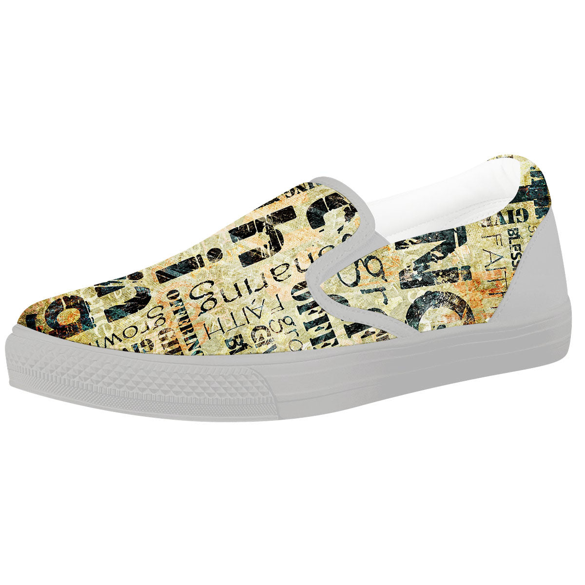 Religious Words Tithing And Giving Print White Slip On Shoes-grizzshop