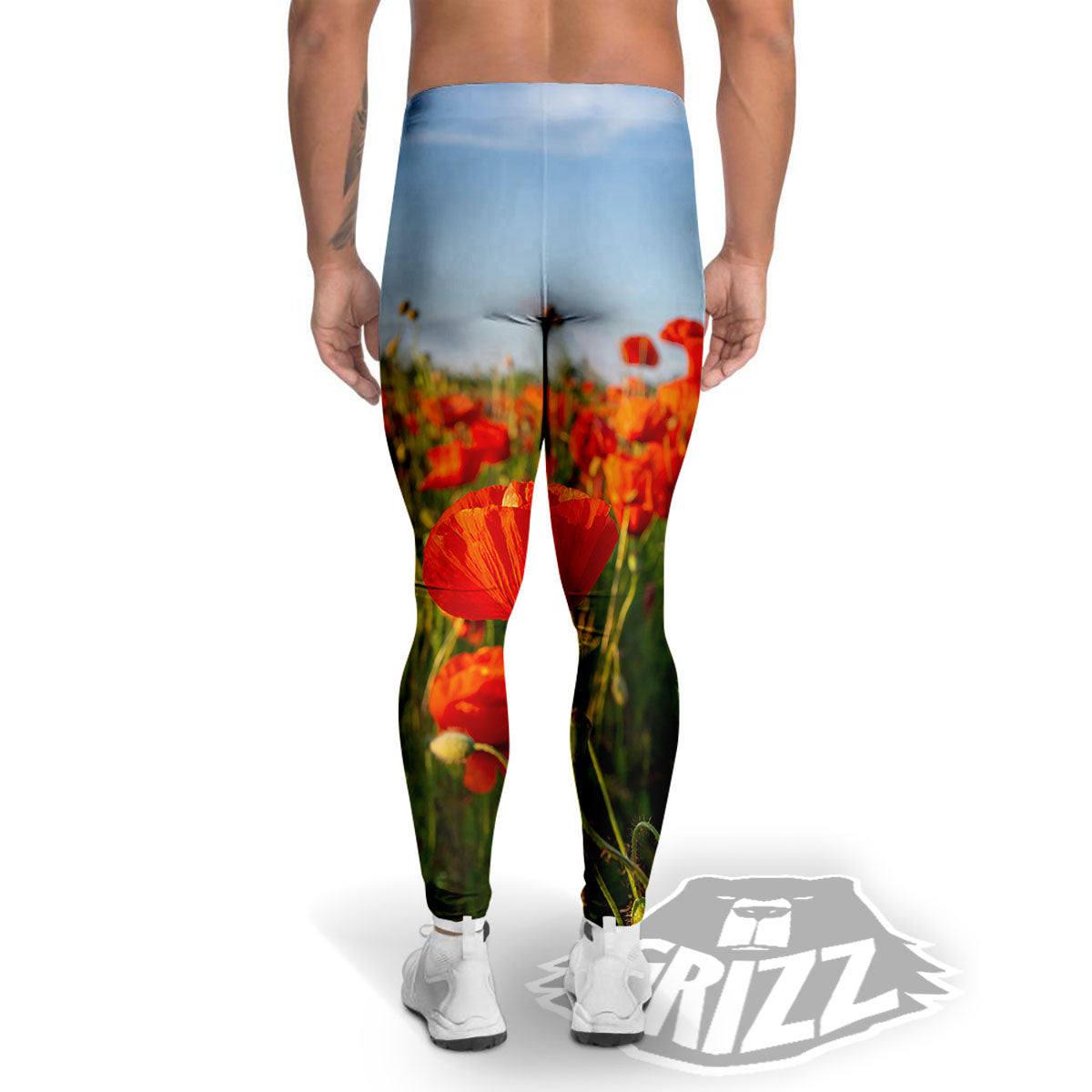 Remembrance Poppy Day Print Men's Leggings-grizzshop