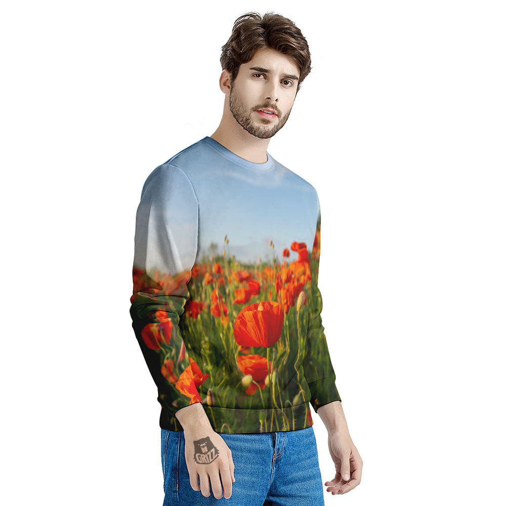 Remembrance Poppy Day Print Men's Sweatshirt-grizzshop
