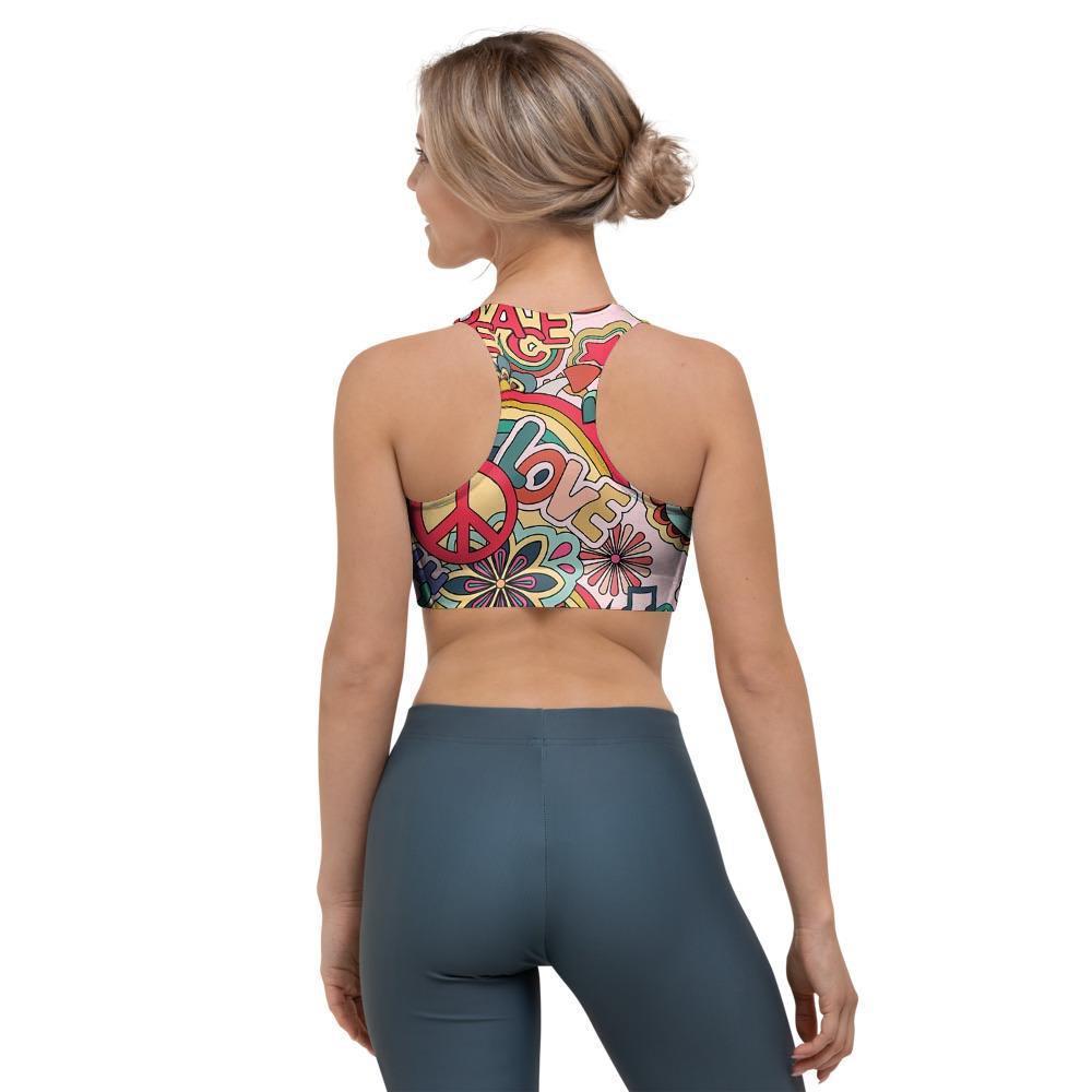 Retro Hippie Sports Bra-grizzshop