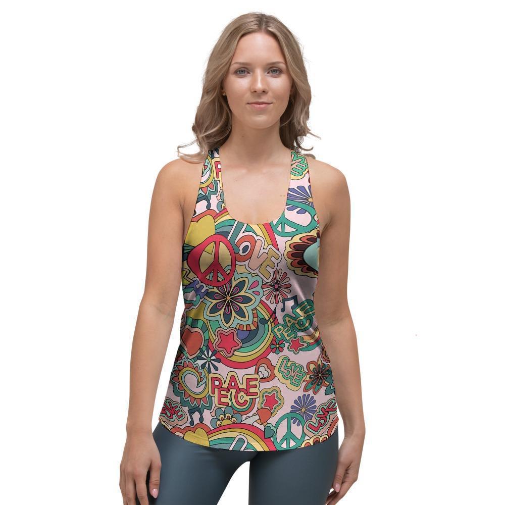 Retro Hippie Women's Racerback Tank Top-grizzshop