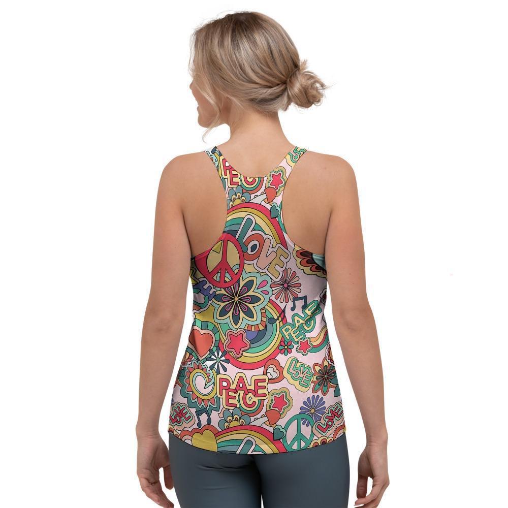 Retro Hippie Women's Racerback Tank Top-grizzshop