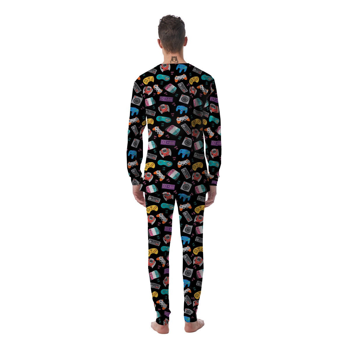 Retro Video Game Controller Print Pattern Men's Pajamas-grizzshop
