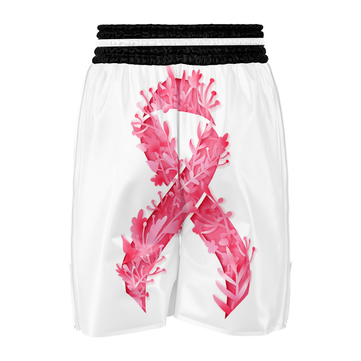 Ribbon Flower Pink Breast Cancer Print Boxing Shorts-grizzshop