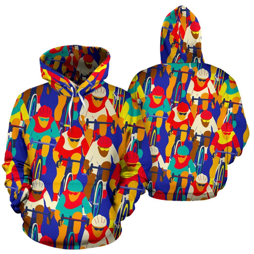 Ride Bicycle Pattern Print Men Women Pullover Hoodie-grizzshop