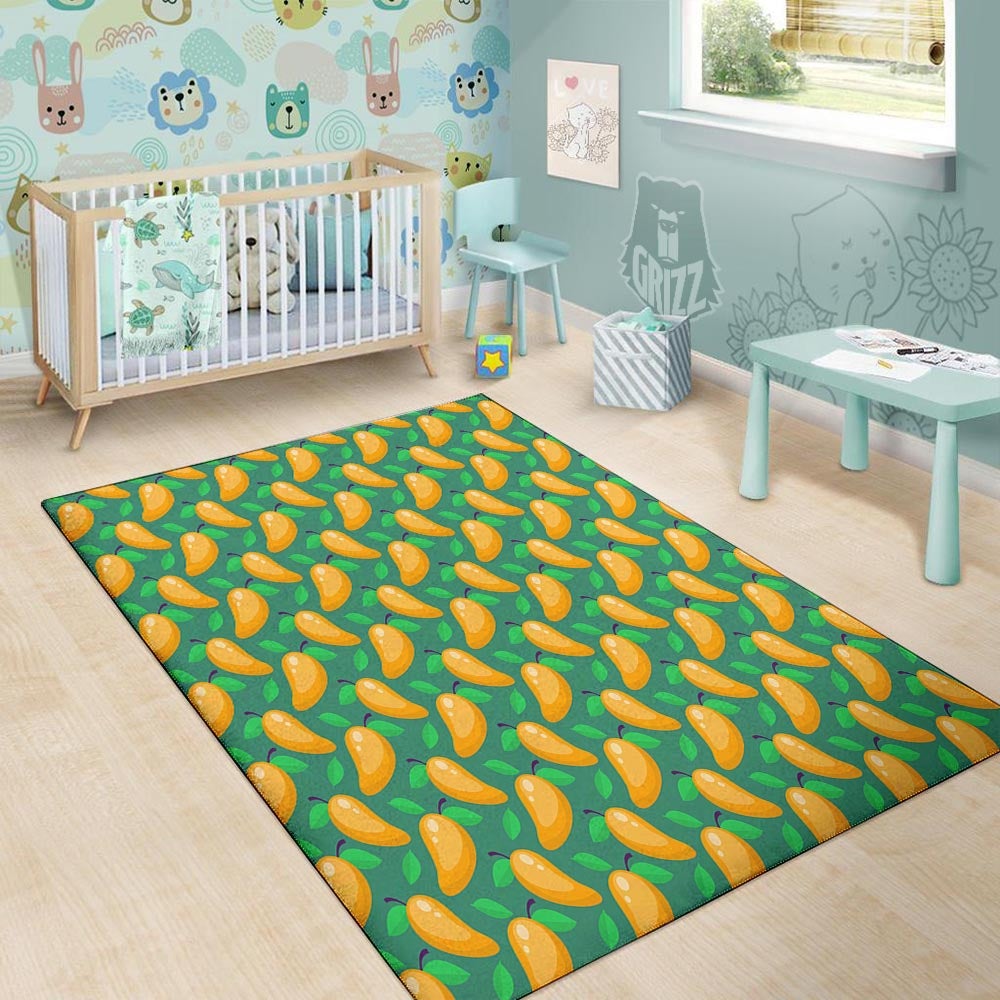 Ripe Mango Fruit Print Pattern Floor Mat-grizzshop