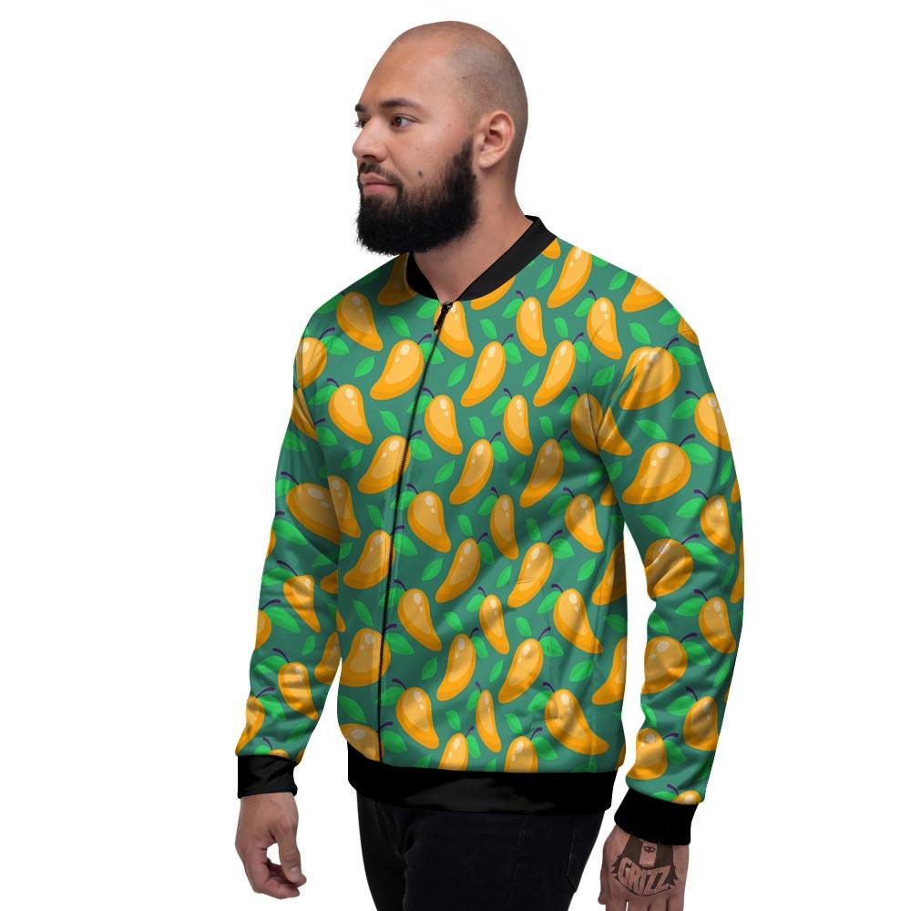 Ripe Mango Fruit Print Pattern Men's Bomber Jacket-grizzshop