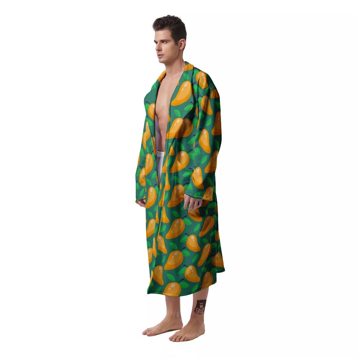Ripe Mango Fruit Print Pattern Men's Robe-grizzshop