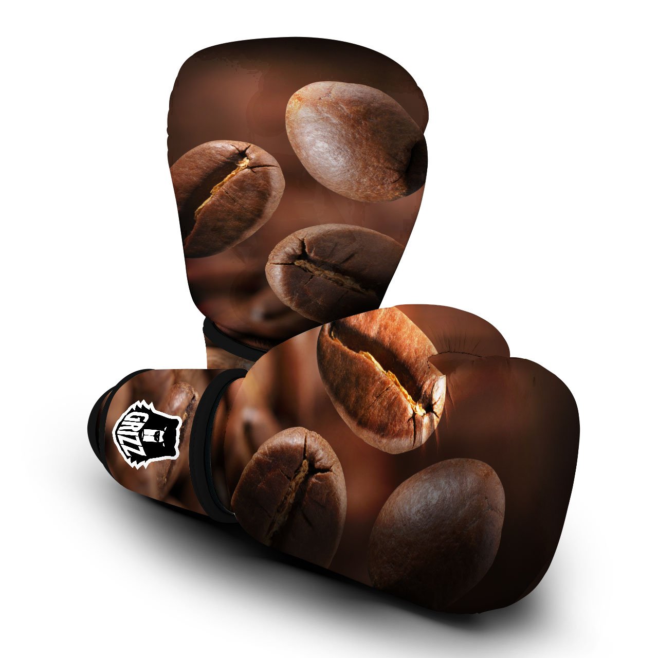 Roasted Coffee Bean Print Boxing Gloves-grizzshop