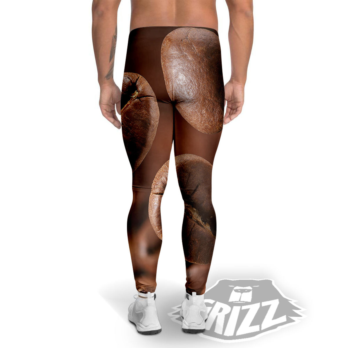 Roasted Coffee Bean Print Men's Leggings-grizzshop