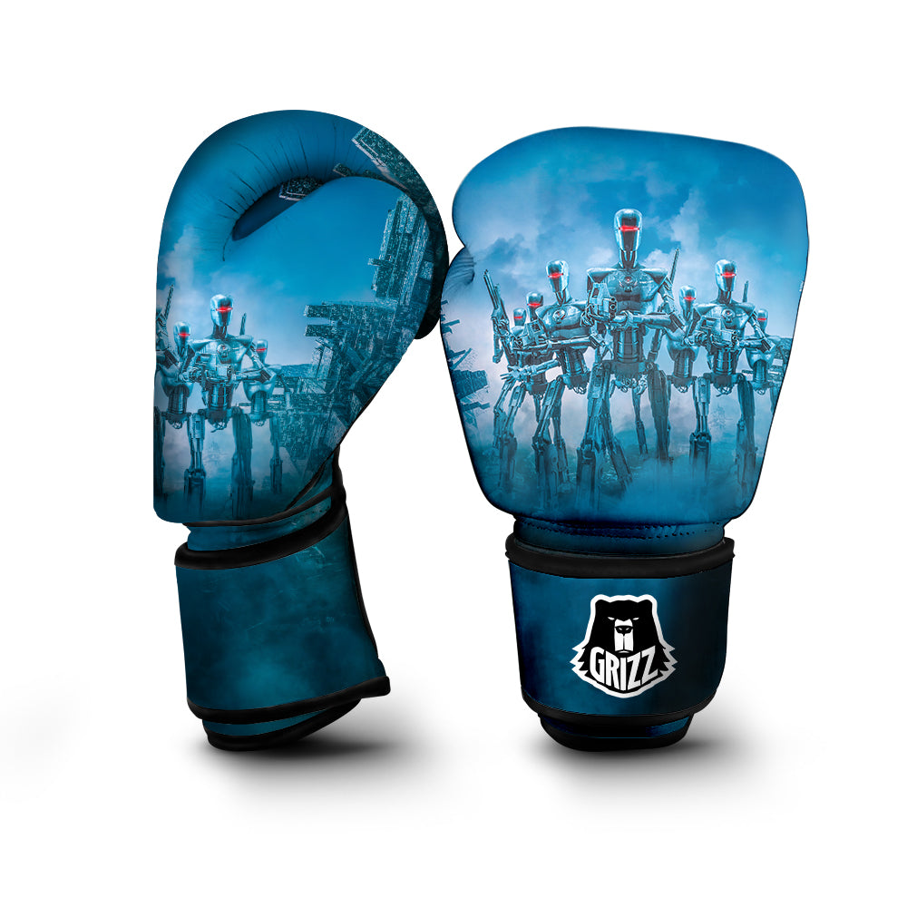 Robot Army Print Boxing Gloves-grizzshop