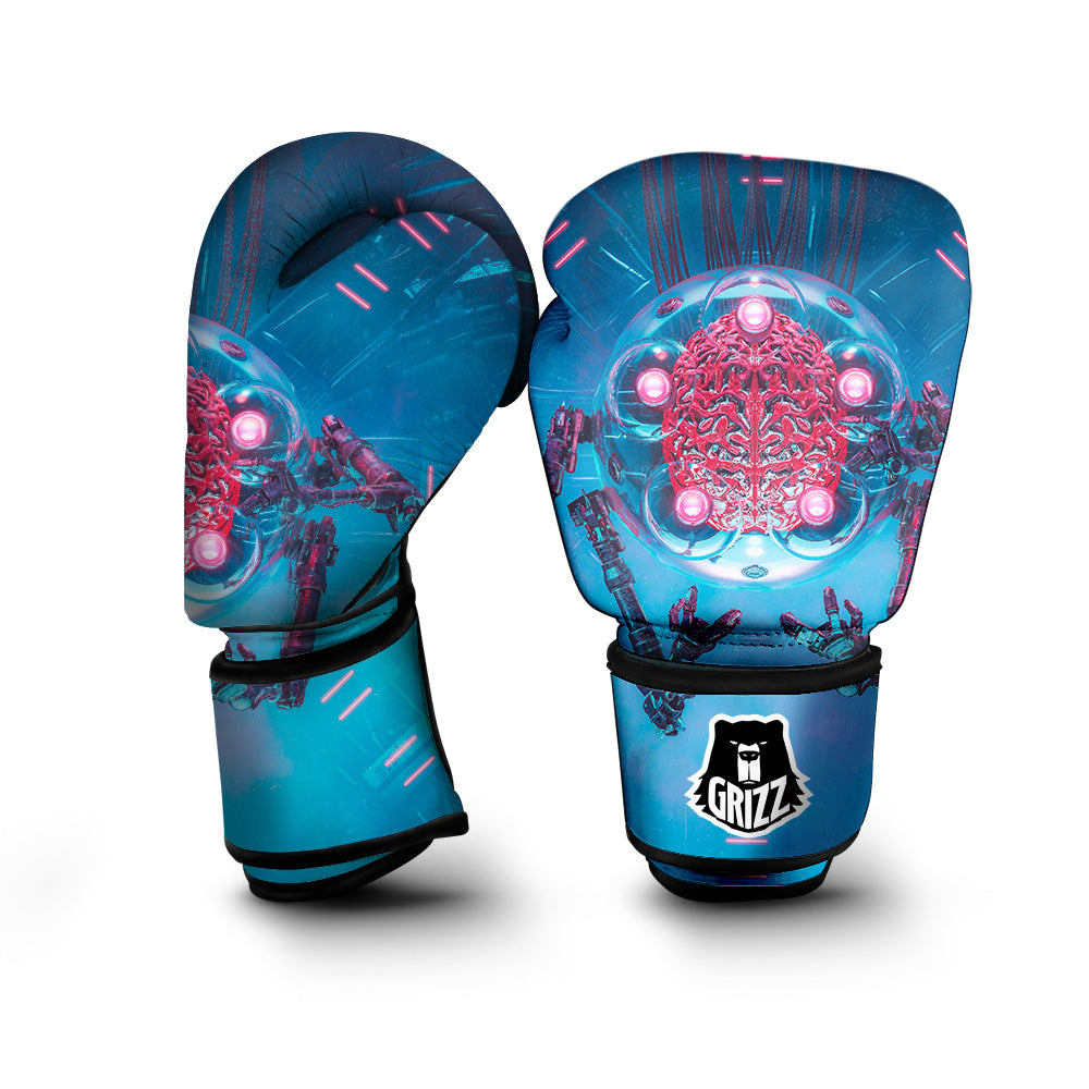 Robot Brain Machine Print Boxing Gloves-grizzshop