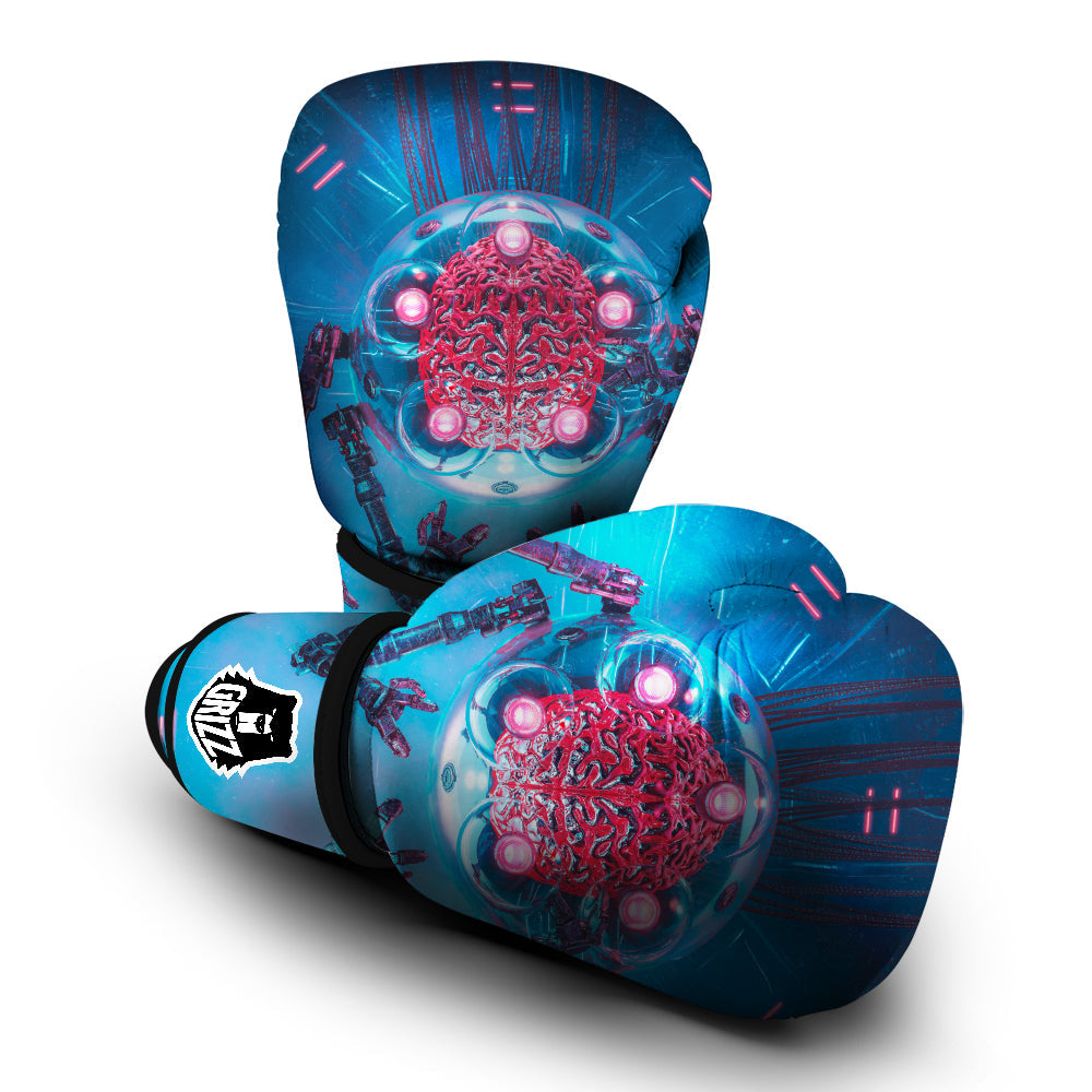 Robot Brain Machine Print Boxing Gloves-grizzshop