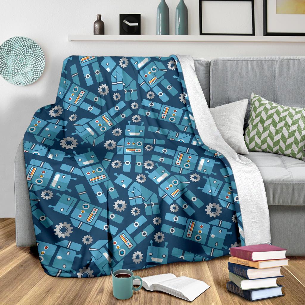 Robot Cyborg Pattern Print Blanket-grizzshop