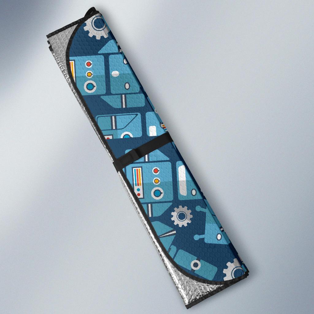 Robot Cyborg Pattern Print Car Sun Shade-grizzshop