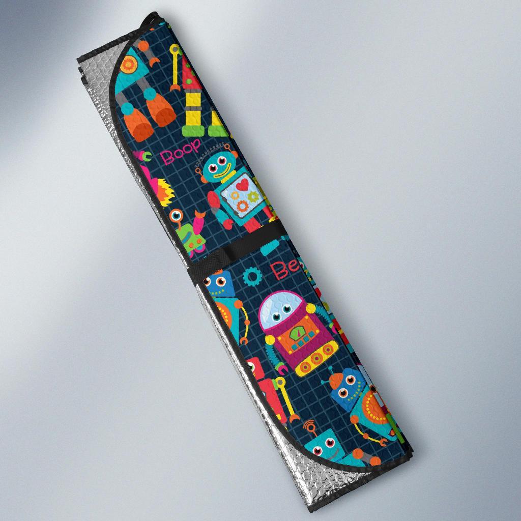 Robot Cyborg Print Pattern Car Sun Shade-grizzshop