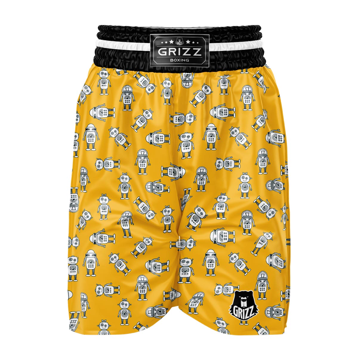 Robot Servant Print Pattern Boxing Shorts-grizzshop