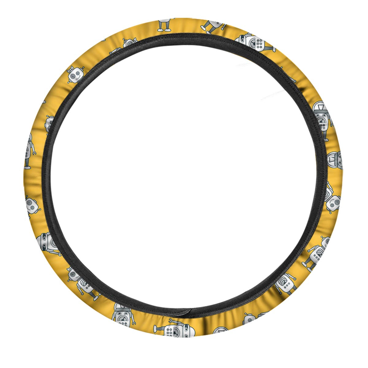 Robot Servant Print Pattern Car Steering Wheel Cover-grizzshop