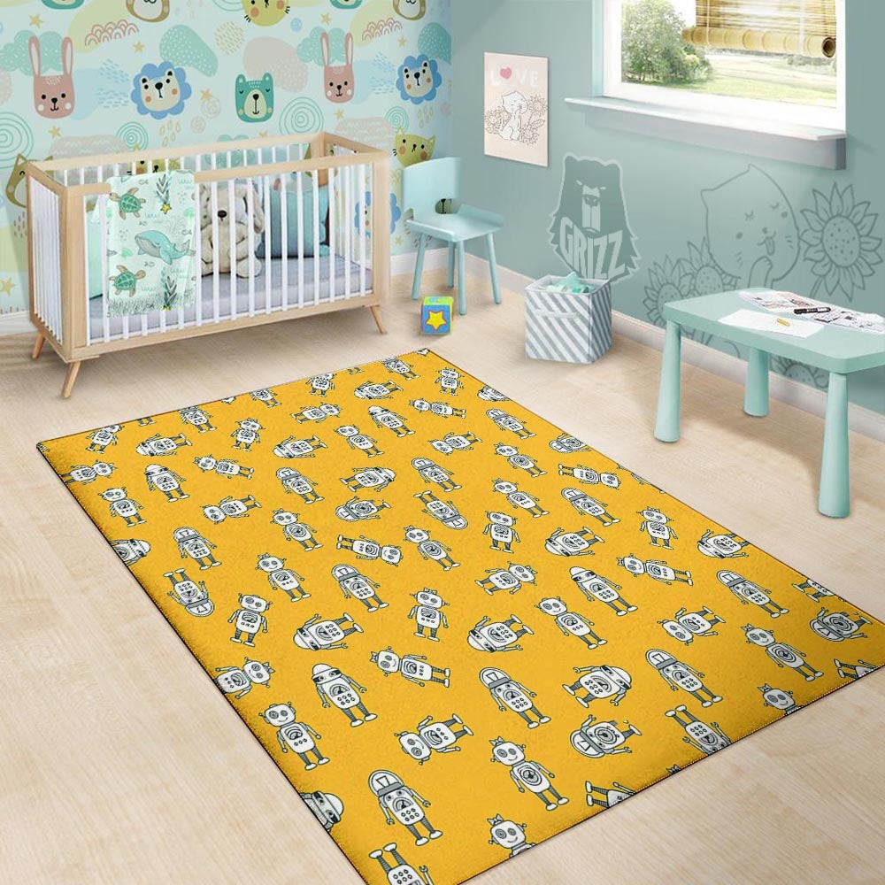 Robot Servant Print Pattern Floor Mat-grizzshop