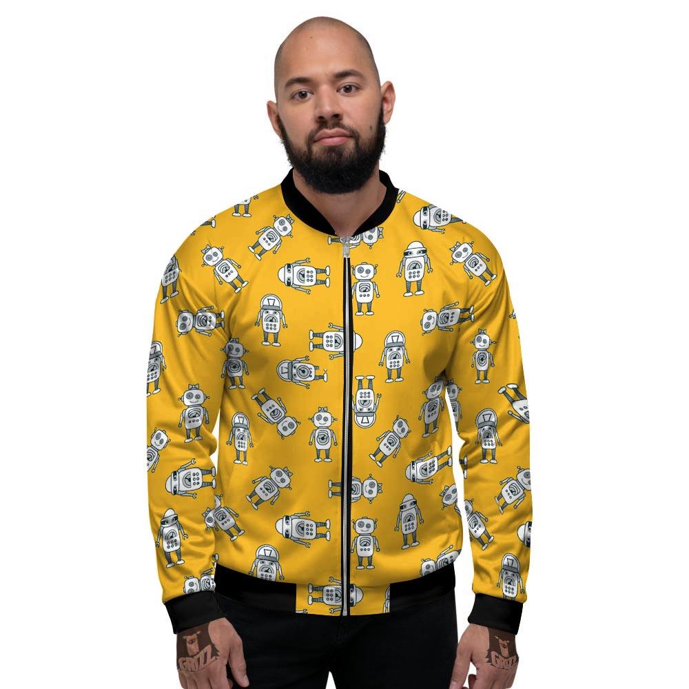 Robot Servant Print Pattern Men's Bomber Jacket-grizzshop