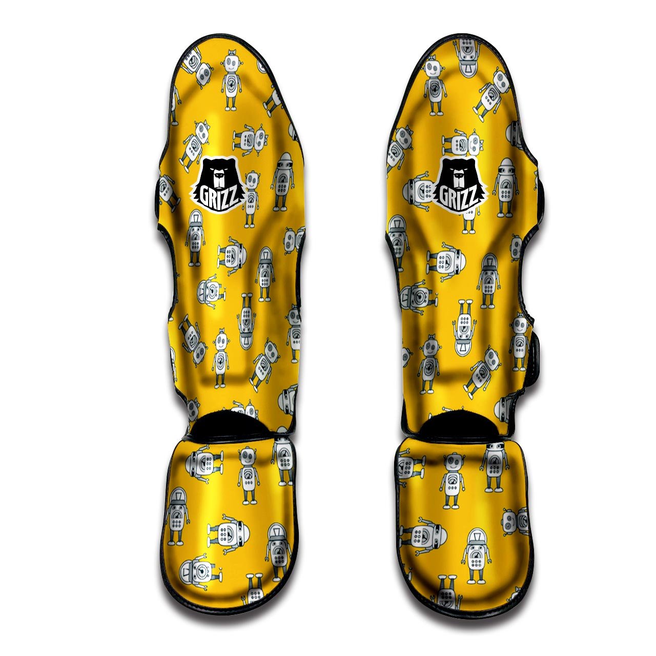 Robot Servant Print Pattern Muay Thai Shin Guards-grizzshop