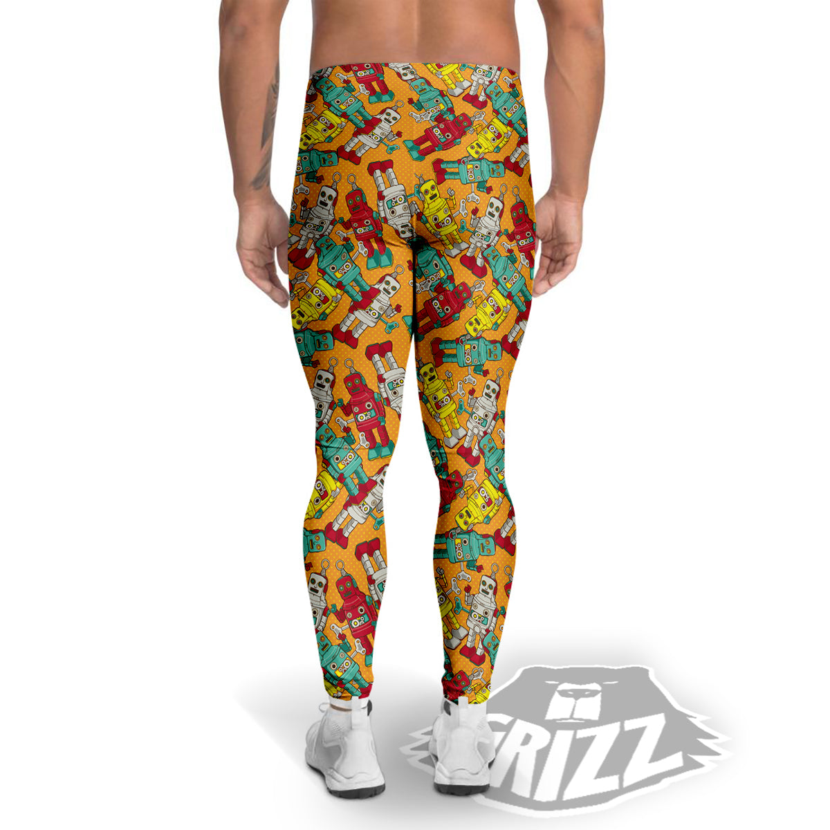 Robot Toy Vintage Print Pattern Men's Leggings-grizzshop