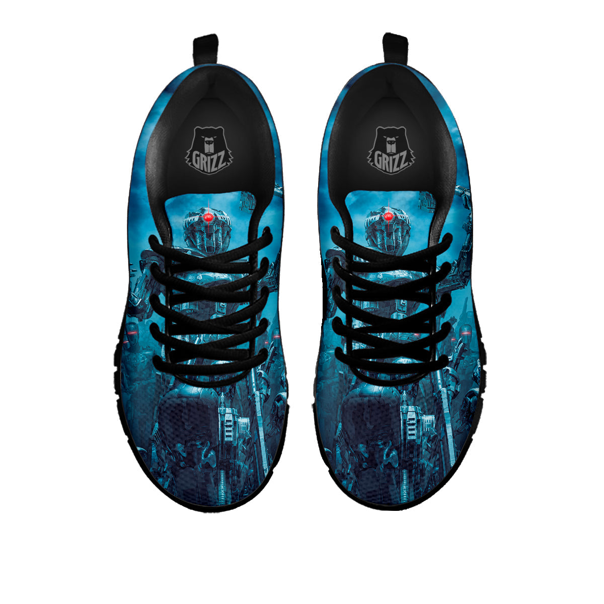 Robot War Print Black Sneaker-grizzshop