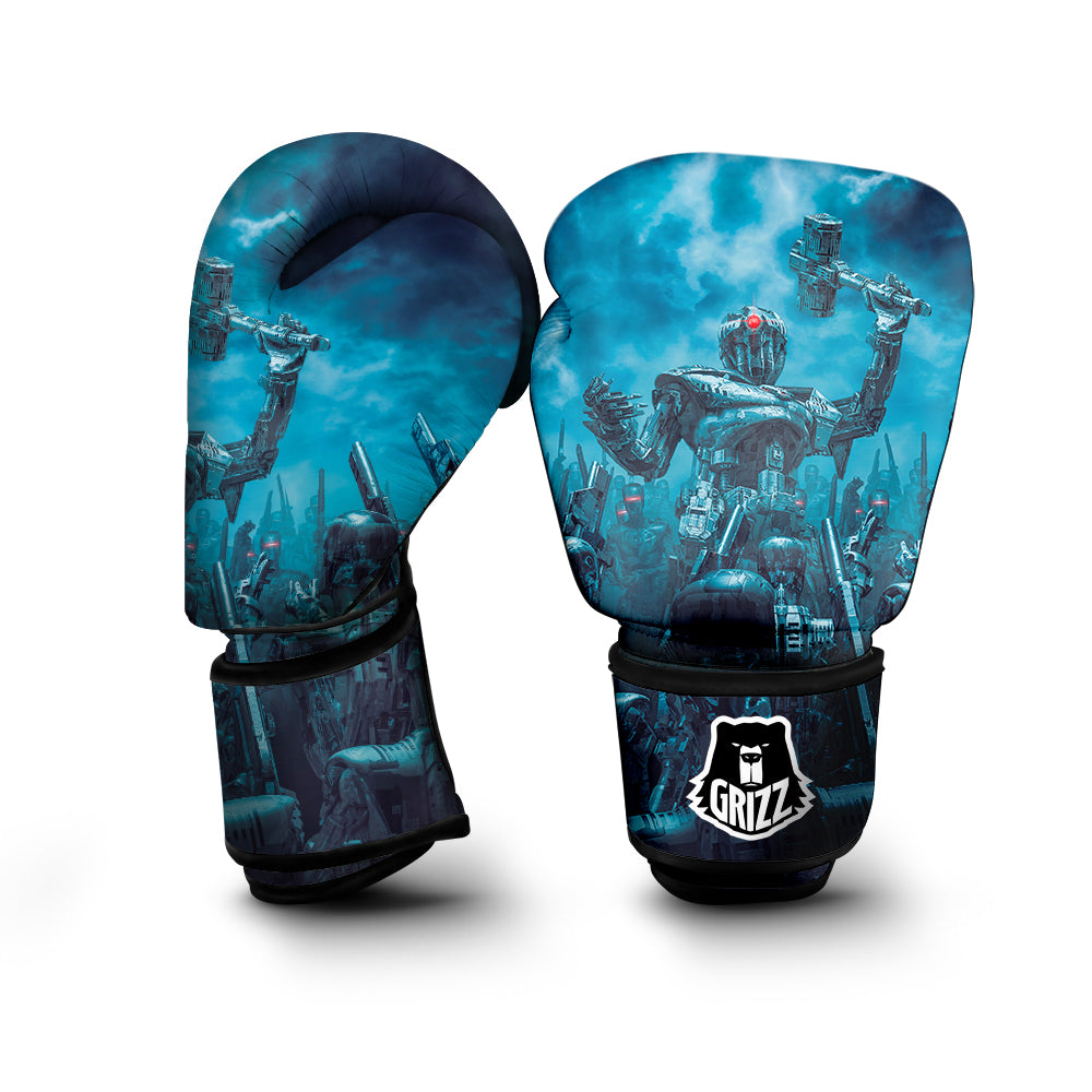 Robot War Print Boxing Gloves-grizzshop