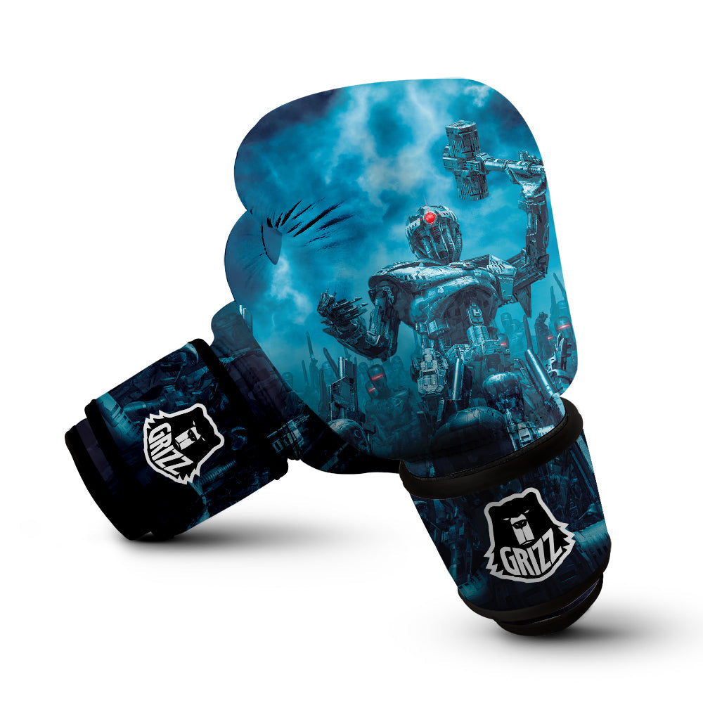 Robot War Print Boxing Gloves-grizzshop