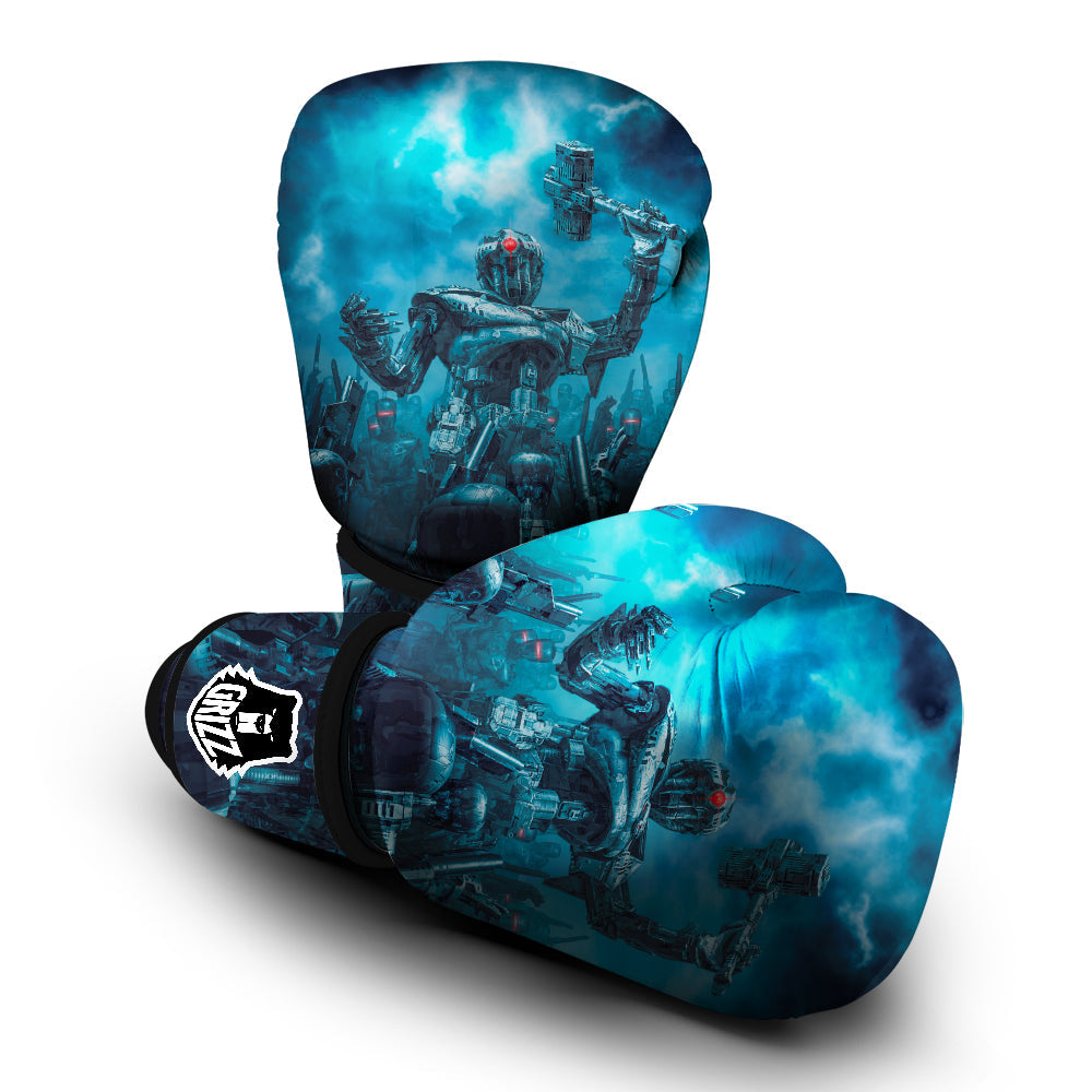 Robot War Print Boxing Gloves-grizzshop