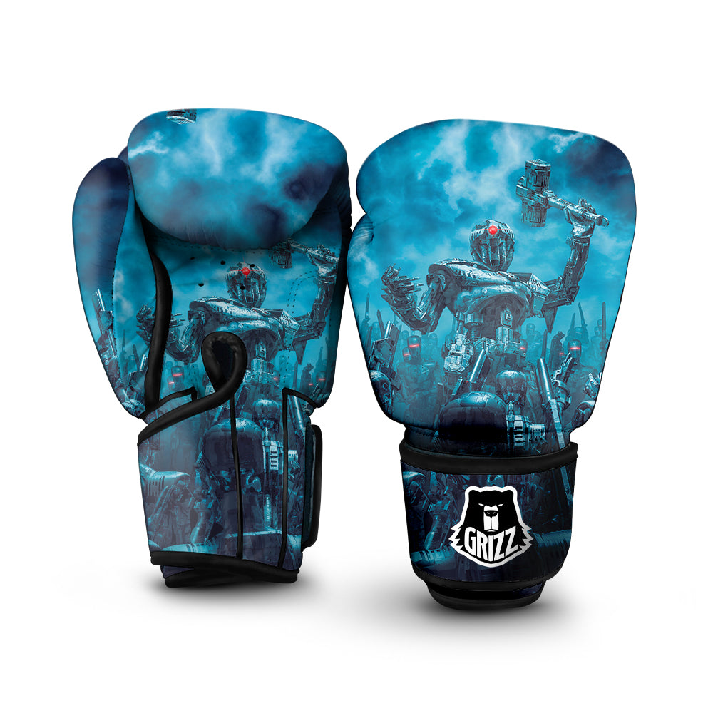Robot War Print Boxing Gloves-grizzshop