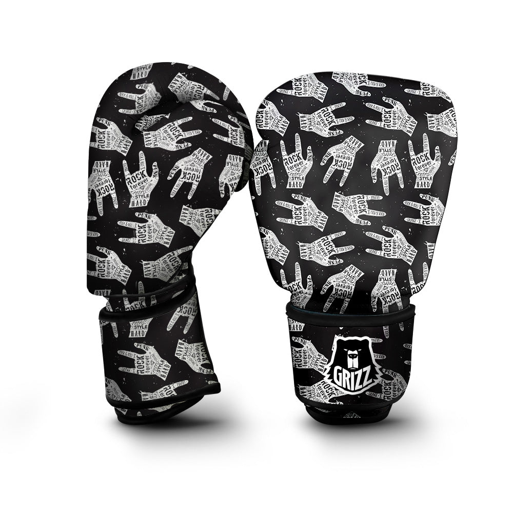 Rock And Roll Vintage Style Print Pattern Boxing Gloves-grizzshop