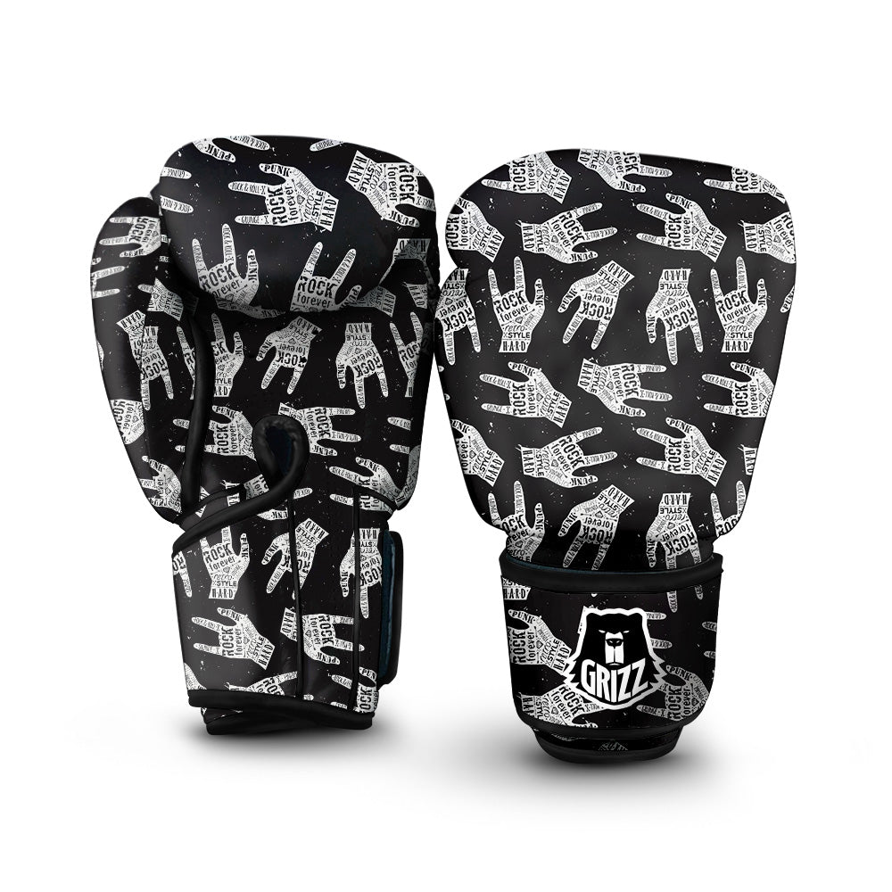 Rock And Roll Vintage Style Print Pattern Boxing Gloves-grizzshop