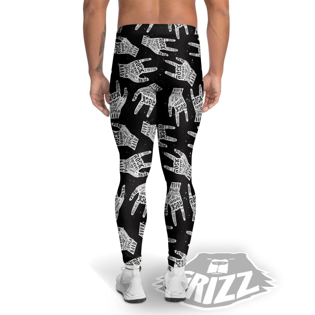 Rock And Roll Vintage Style Print Pattern Men's Leggings-grizzshop