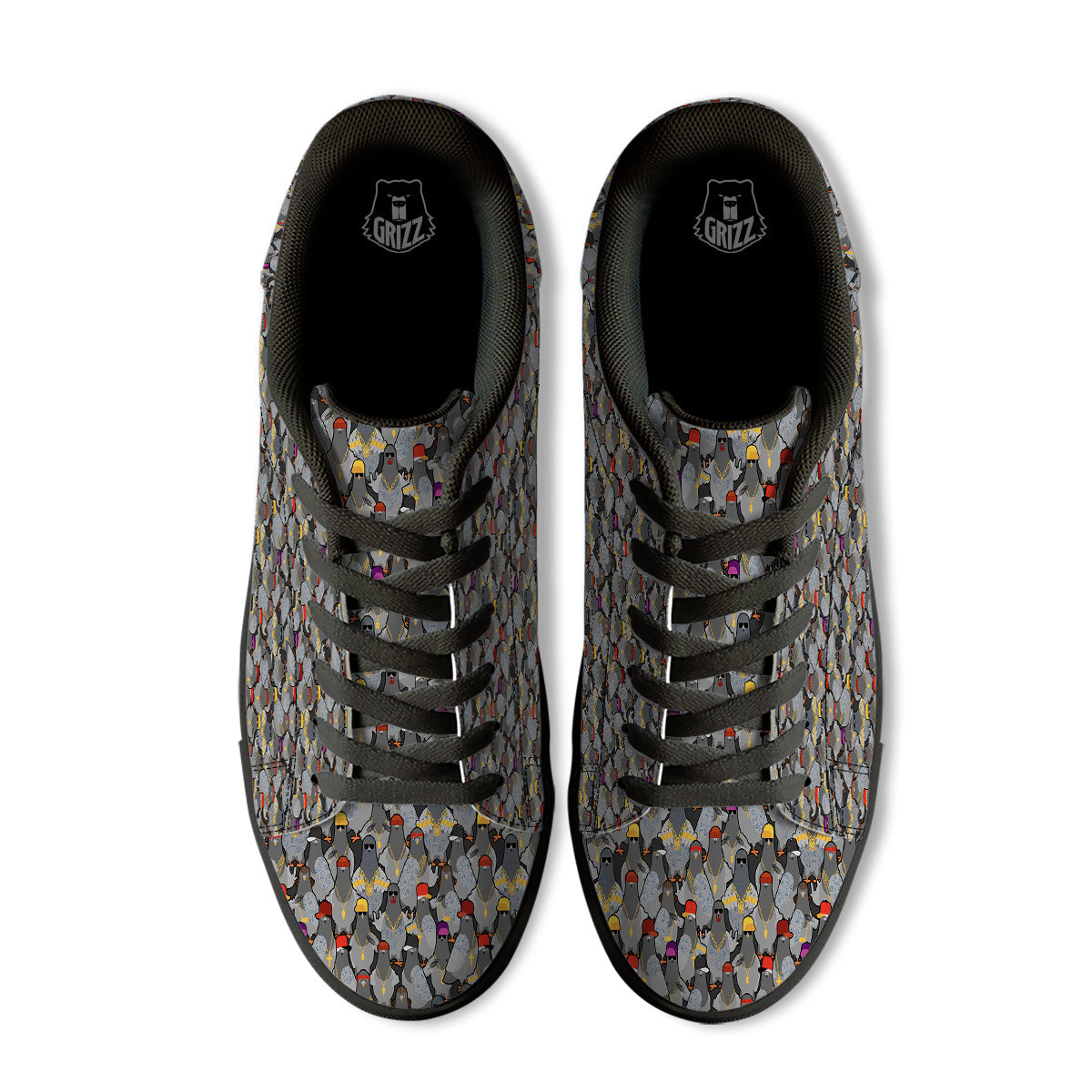 Rock Drove Gangster Print Pattern Black Low Top Sneakers-grizzshop