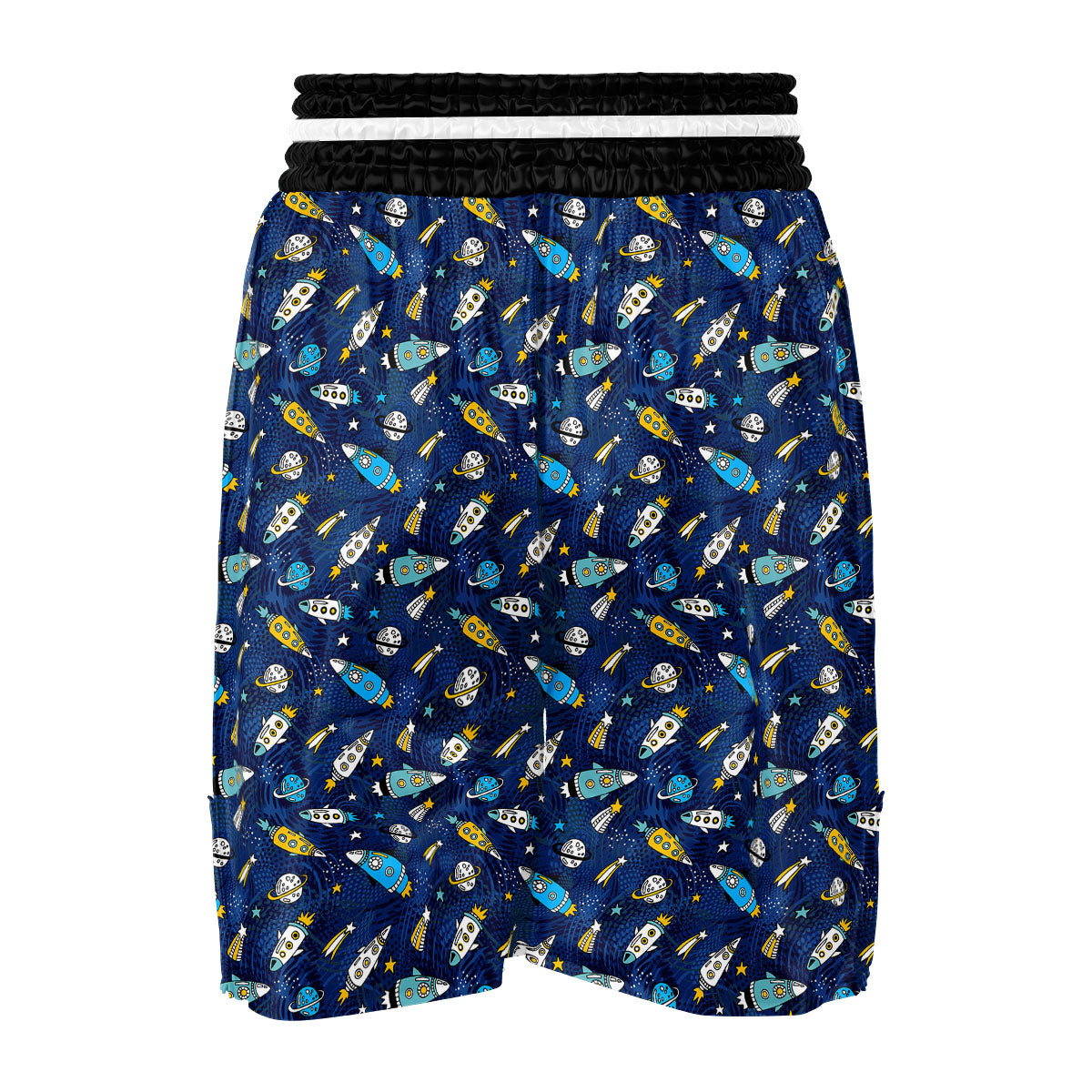 Rocket Doodle Print Pattern Boxing Shorts-grizzshop