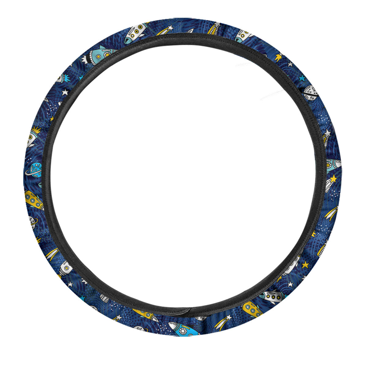 Rocket Doodle Print Pattern Car Steering Wheel Cover-grizzshop
