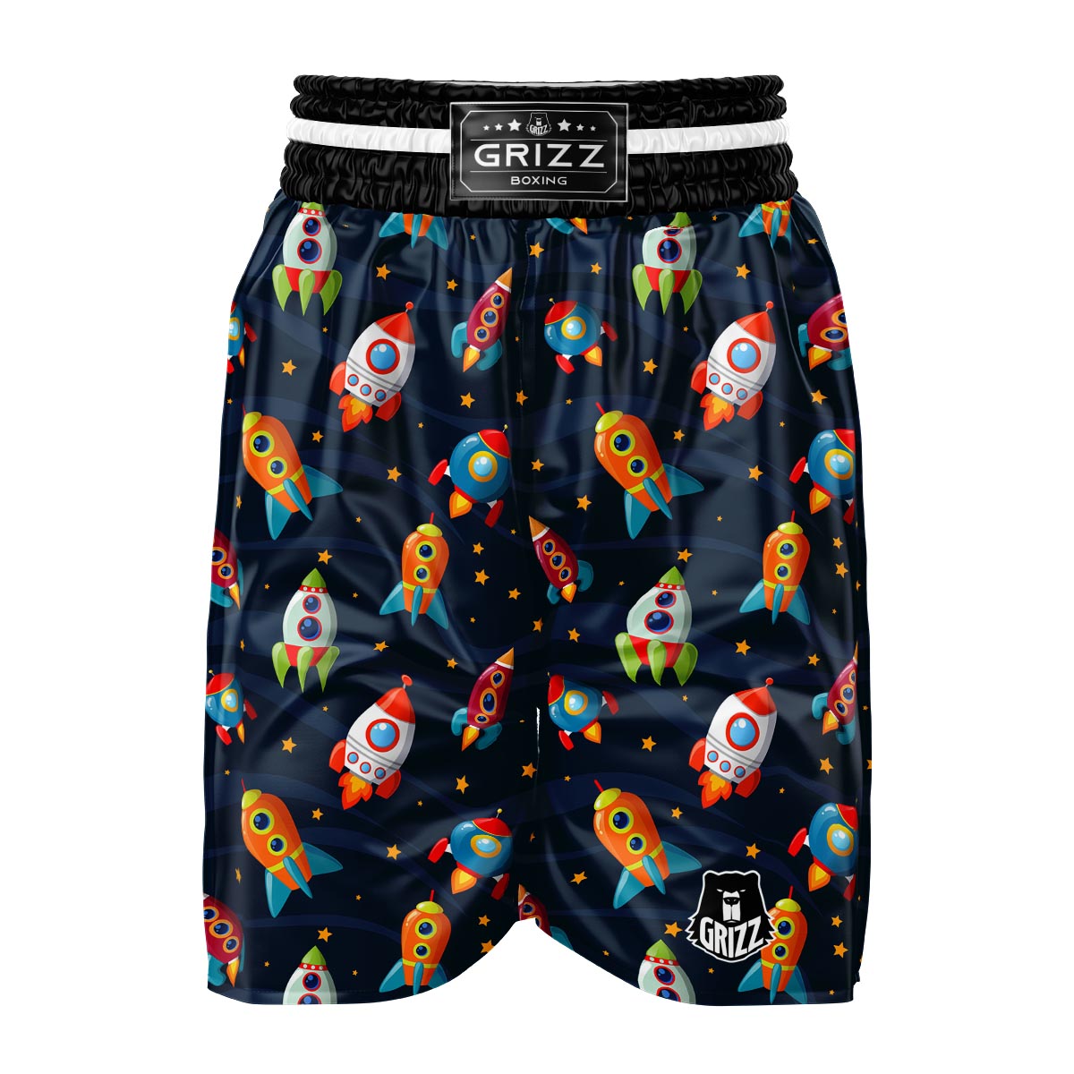Rockets Space Print Pattern Boxing Shorts-grizzshop