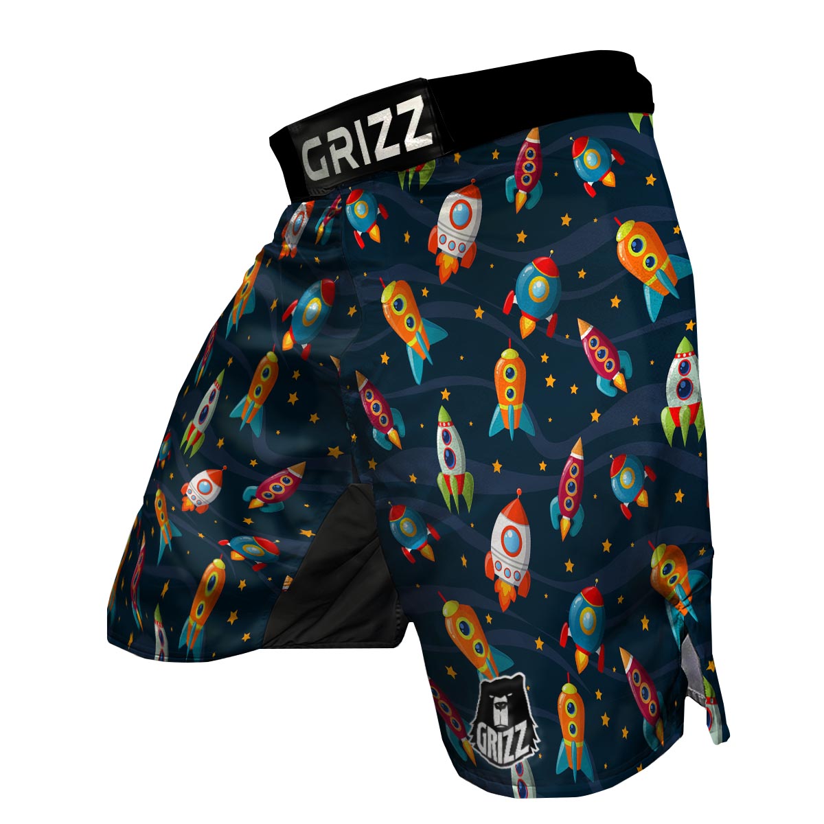 Rockets Space Print Pattern MMA Shorts-grizzshop