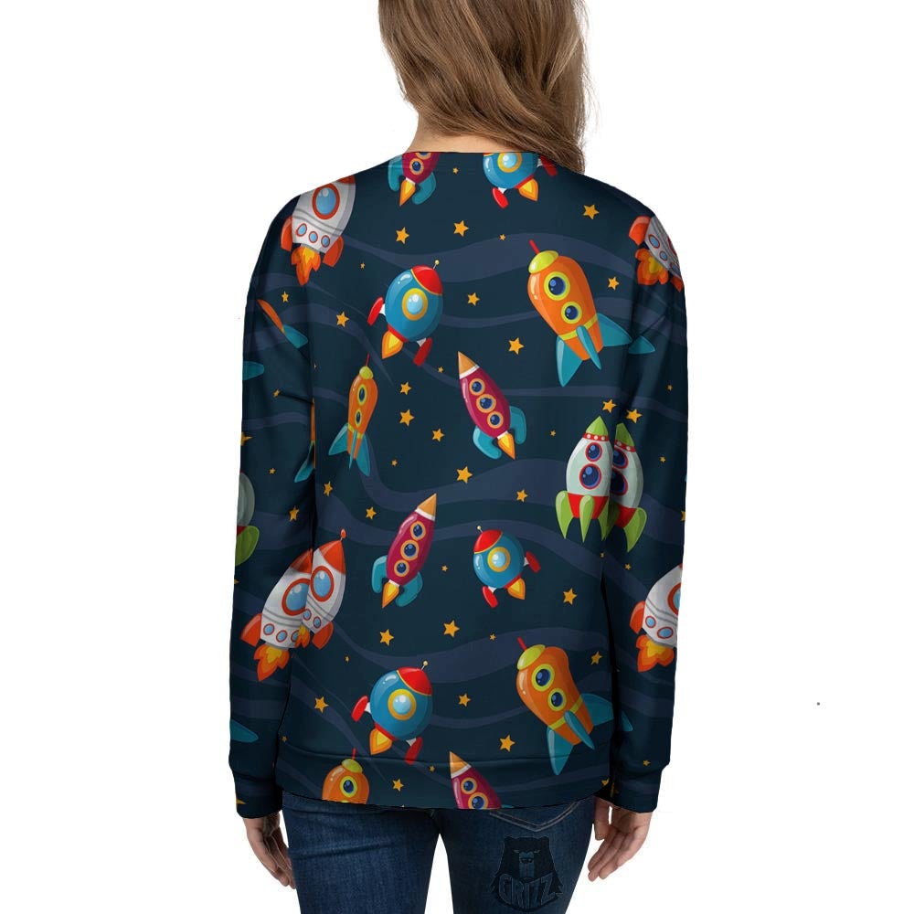 Rockets Space Print Pattern Women's Sweatshirt-grizzshop