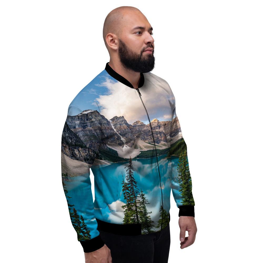 Rocky Mountain Print Men's Bomber Jacket-grizzshop