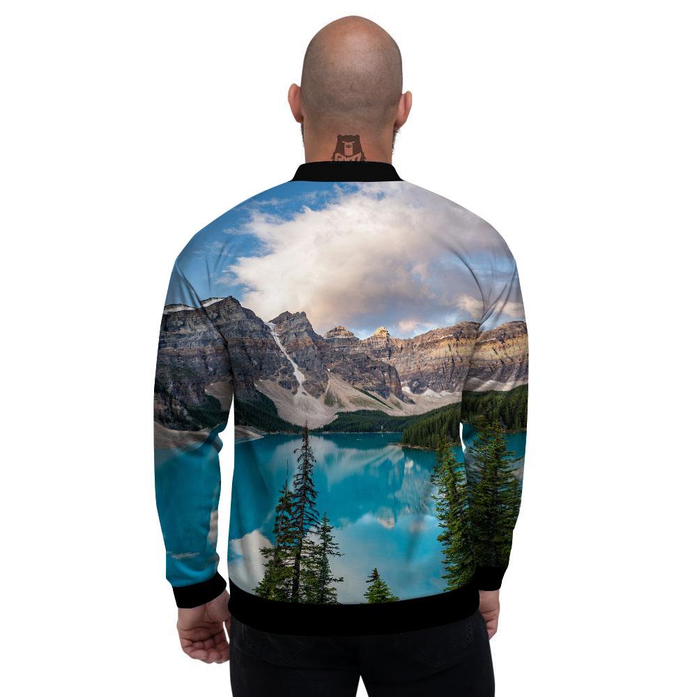 Rocky Mountain Print Men's Bomber Jacket-grizzshop