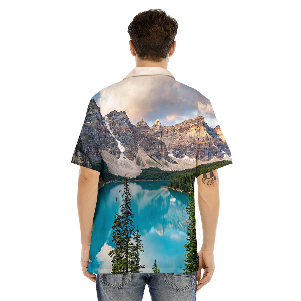 Rocky Mountain Print Men's Hawaiian Shirt-grizzshop