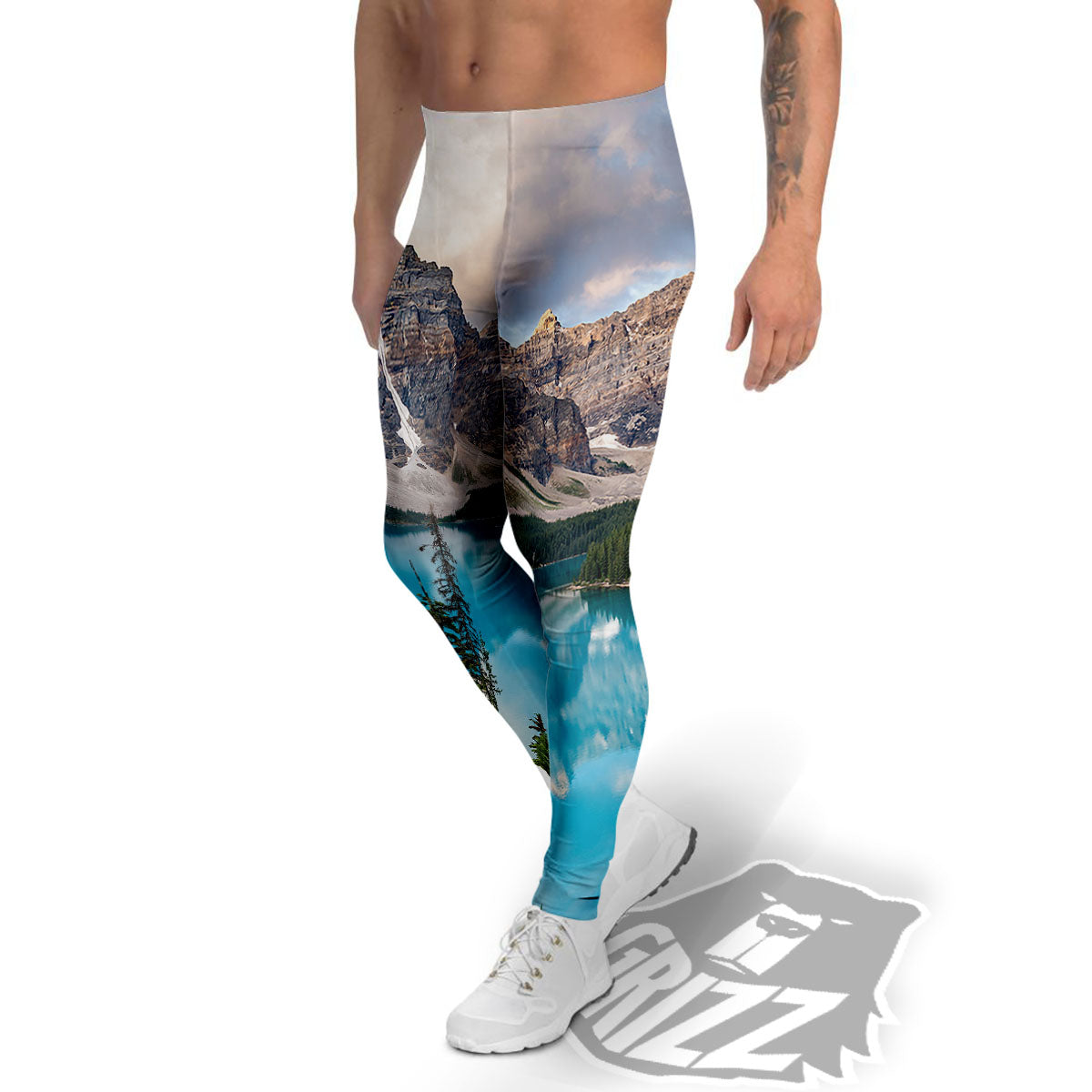 Rocky Mountain Print Men's Leggings-grizzshop