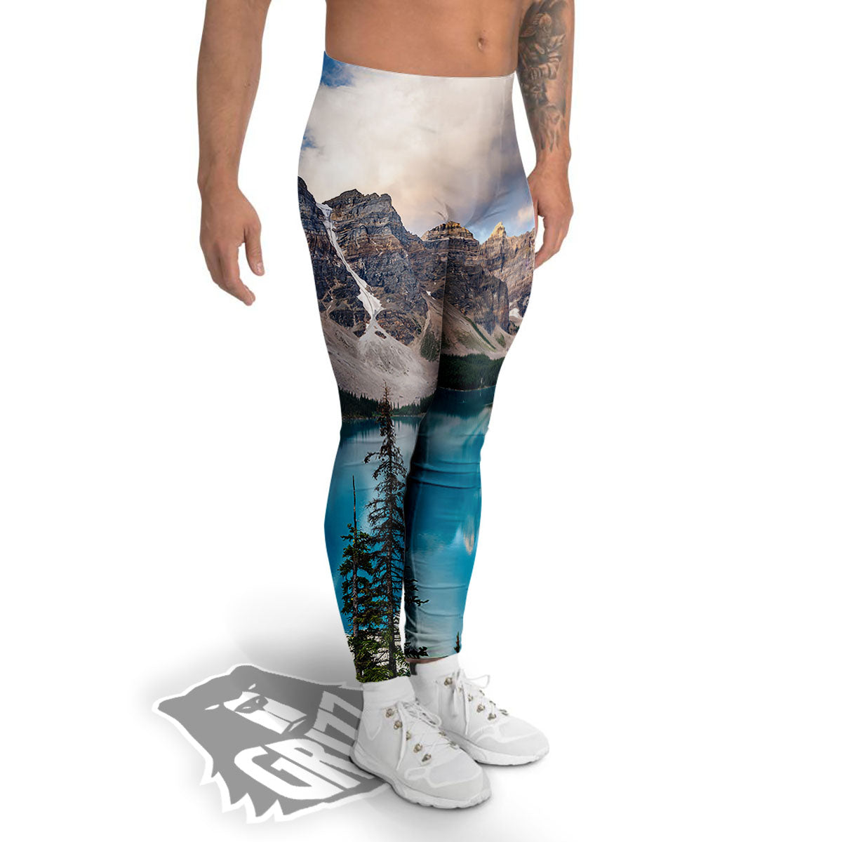 Rocky Mountain Print Men's Leggings-grizzshop