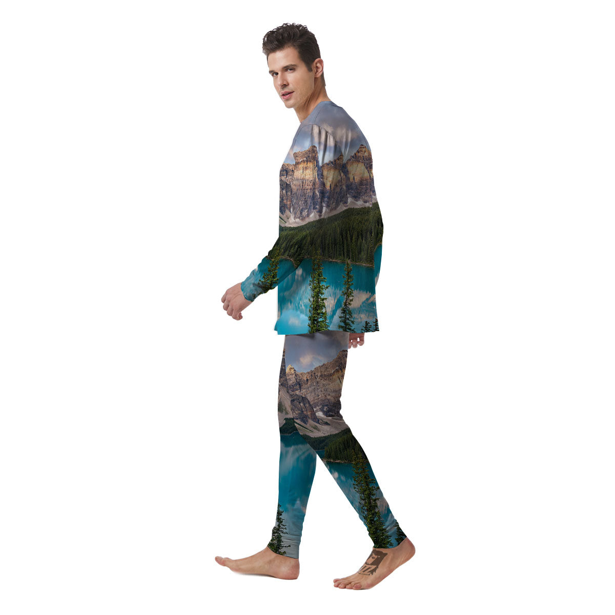 Rocky Mountain Print Men's Pajamas-grizzshop