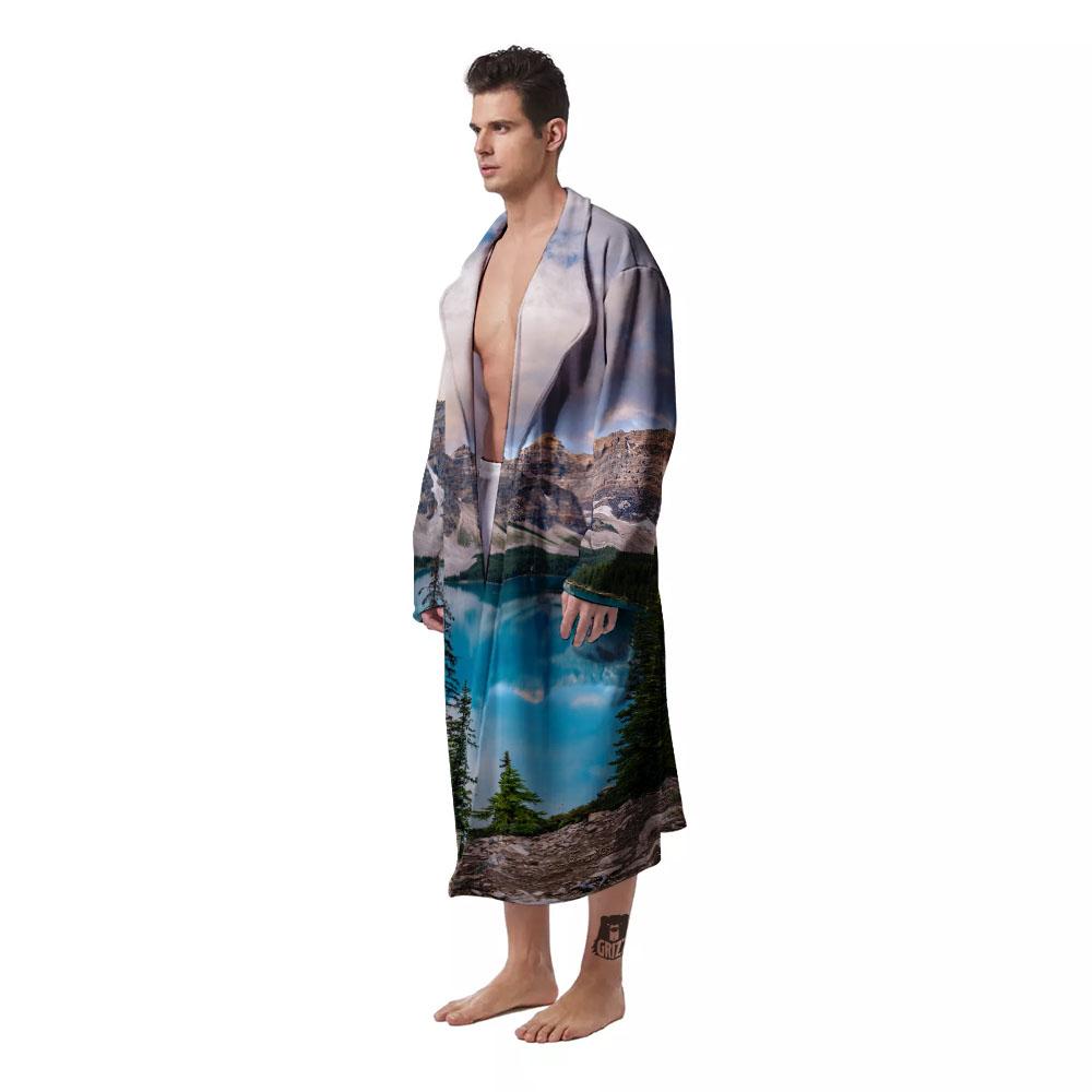 Rocky Mountain Print Men's Robe-grizzshop