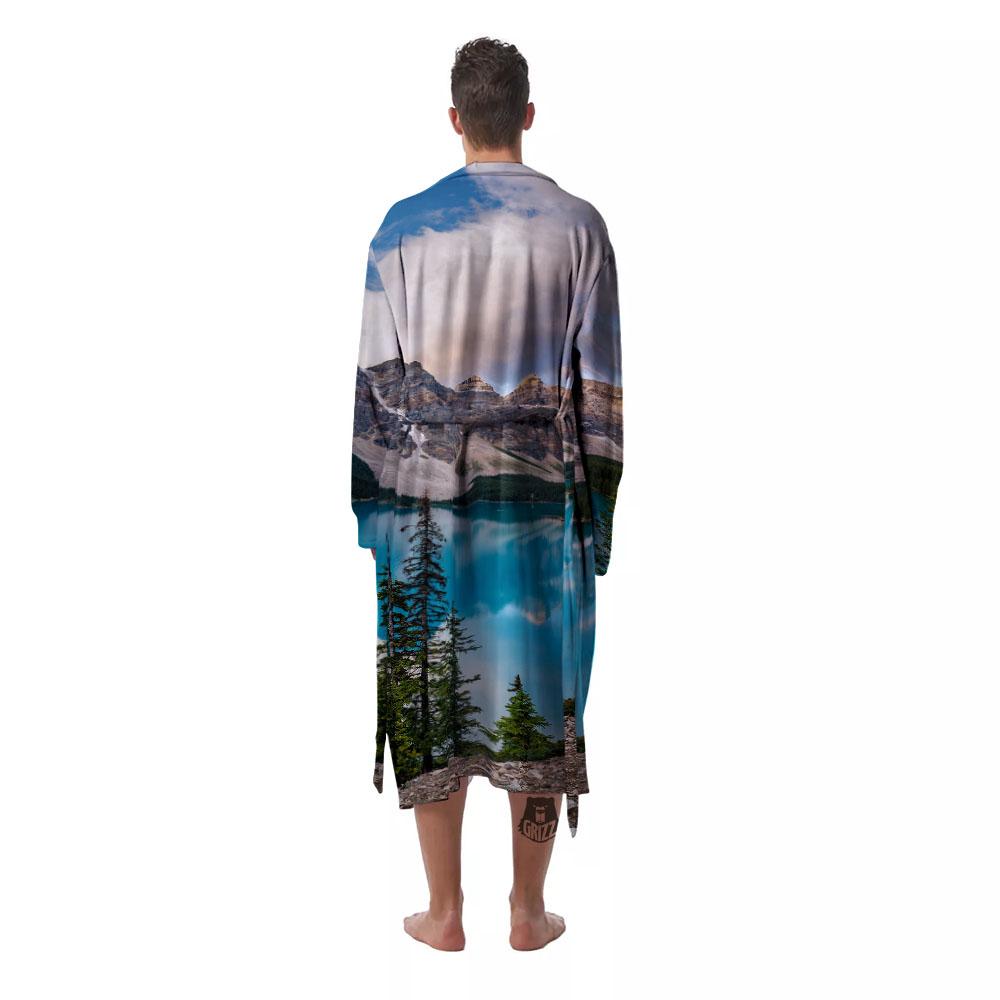 Rocky Mountain Print Men's Robe-grizzshop